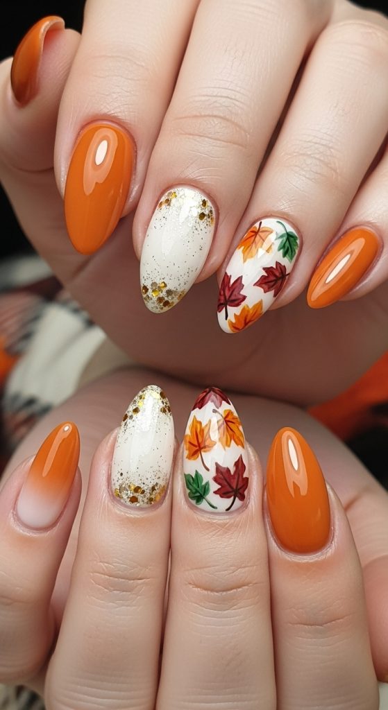 Classic Pumpkin Spice Nails