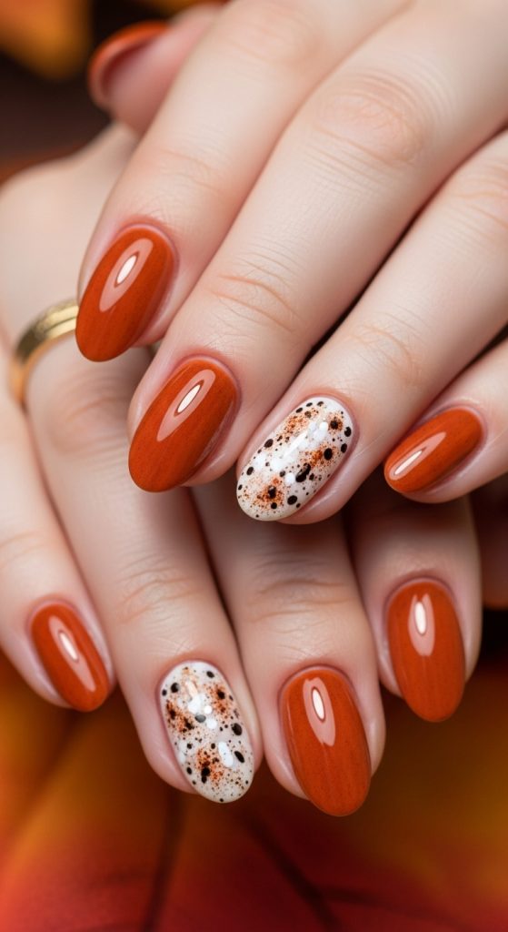 Pumpkin Spice Short Nails