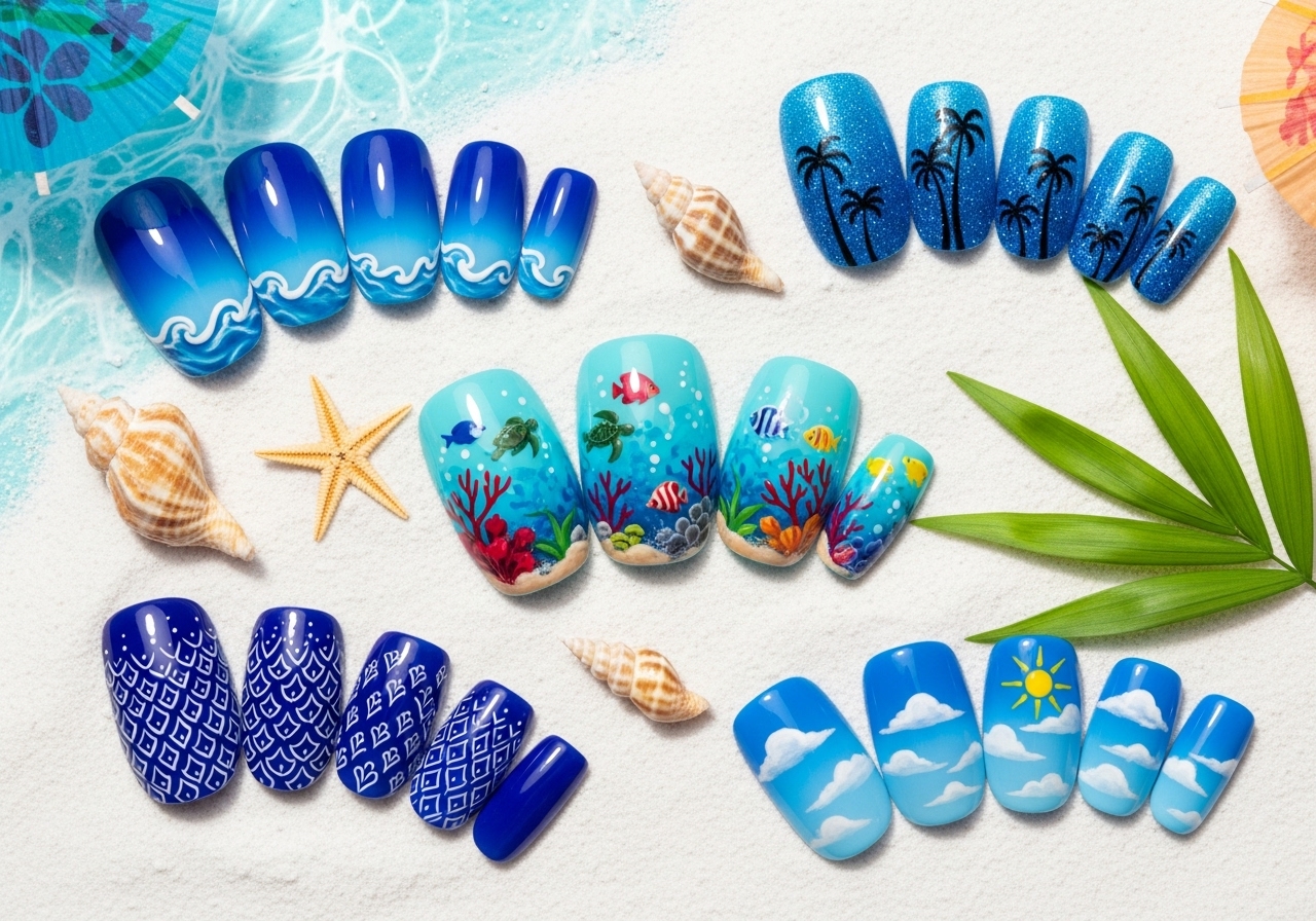 Blue Nail Ideas That Will Transport You Somewhere Tropical
